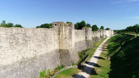 Aerial view of Provins Stock Footage 93147540