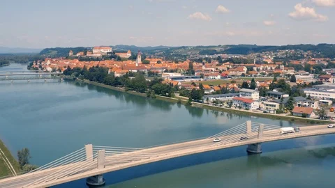 Aerial view of Ptuj Stock Footage 113334951