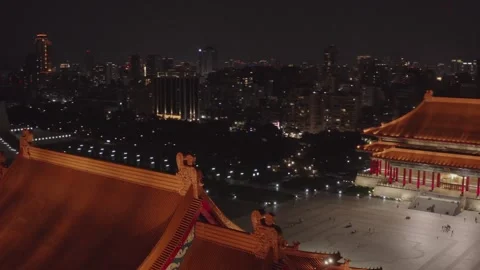 Aerial View of a Public Square Stock Footage 324767992