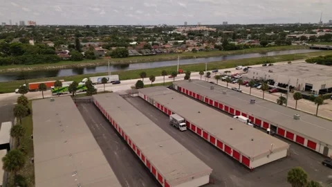 Aerial view of public storage Stock Footage 247232503