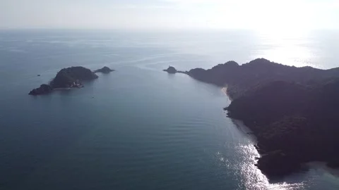 Aerial view of Pulau Kapas, Malaysia Stock Footage 145320853