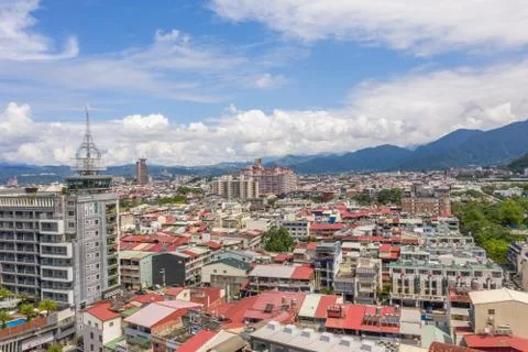 Aerial view of Puli town Stock Photos