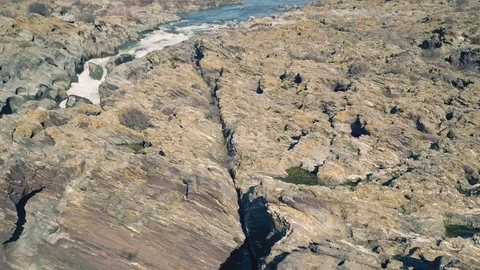 Aerial View of the Pulo do Lobo Waterfall Stock Footage 72709333