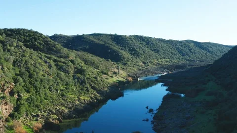 Aerial View of the Pulo do Lobo Waterfall Stock Footage 105481513