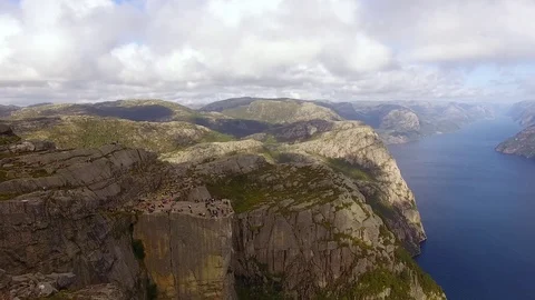 Aerial view of the Pulpit Rock Stock Footage