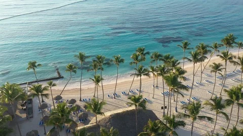 Aerial view of Punta Cana Stock Footage 124472982