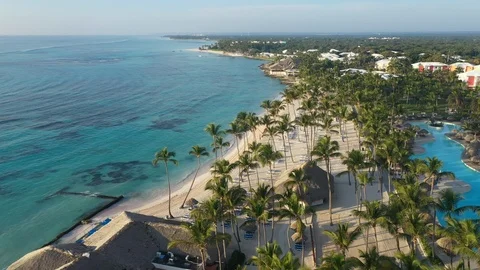 Aerial view of Punta Cana Stock Footage 124473018