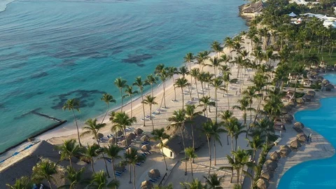Aerial view of Punta Cana Stock Footage 124473114