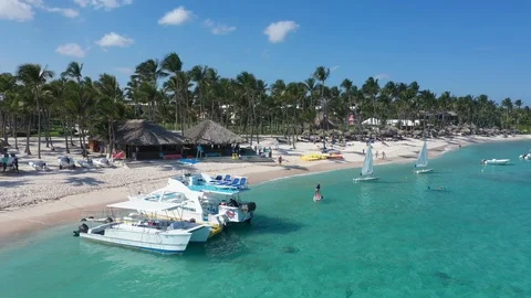 Aerial view of Punta Cana Stock Footage 124474317