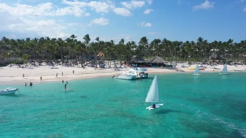 Aerial view of Punta Cana Stock Footage 124474793
