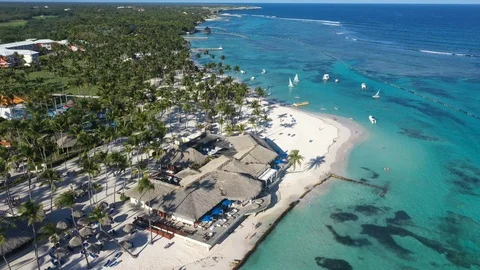 Aerial view of Punta Cana Stock Footage 124480873