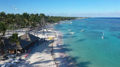 Aerial view of Punta Cana Stock Footage 124480879