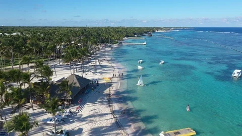 Aerial view of Punta Cana Stock Footage 124480958
