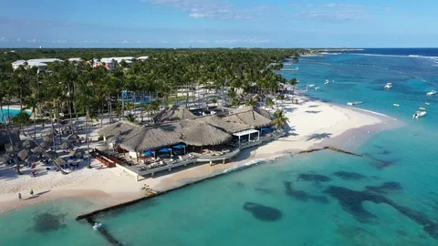 Aerial view of Punta Cana Stock Footage 124482705