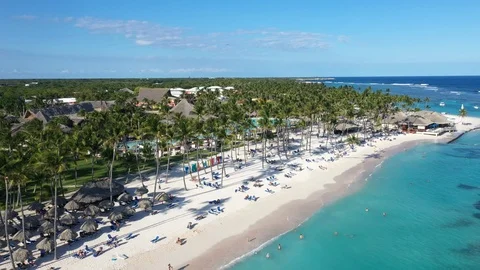 Aerial view of Punta Cana Stock Footage 124483126