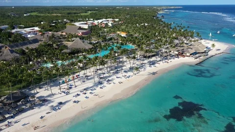 Aerial view of Punta Cana Stock Footage 124483228