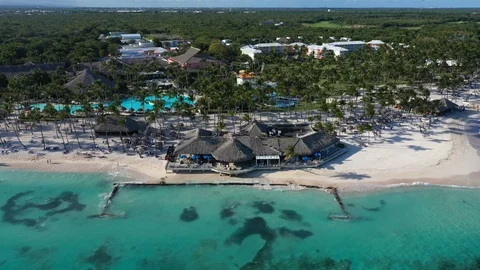 Aerial view of Punta Cana Stock Footage 124483272