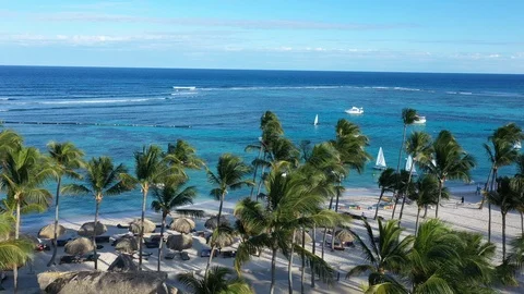 Aerial view of Punta Cana Stock Footage 124484843