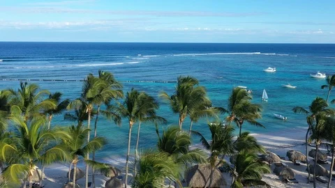 Aerial view of Punta Cana Stock Footage 124485279