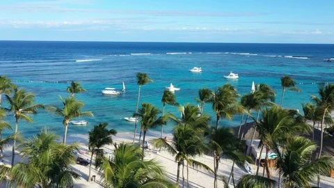 Aerial view of Punta Cana Stock Footage 124485425