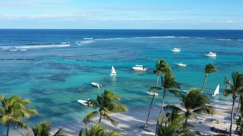 Aerial view of Punta Cana Stock Footage 124485632