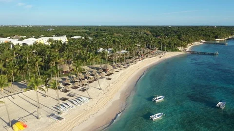 Aerial view of Punta Cana Stock Footage 124488092