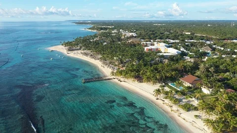 Aerial view of Punta Cana Stock Footage 124488108