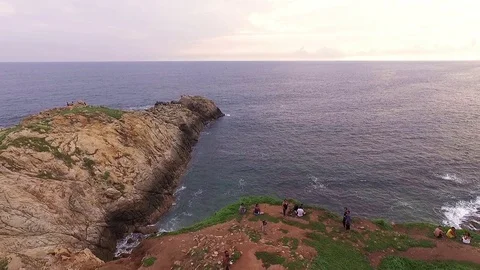 Aerial view of "Punta Cometa" cliffs, in the oaxacan coast. Stock Footage 71112998