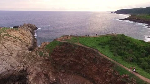 Aerial view of "Punta Cometa" cliffs, in the oaxacan coast. Stock Footage 71114940