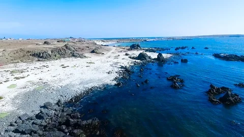 Aerial view of Punta De Choros Stock Footage 123022648
