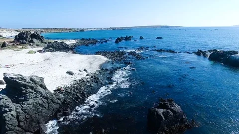 Aerial view of Punta De Choros in Chile Stock Footage 123024727