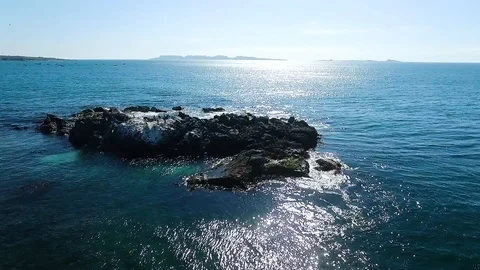 Aerial view of Punta De Choros in Chile Stock Footage 123024780