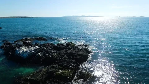 Aerial view of Punta De Choros in Chile Stock Footage 123024882
