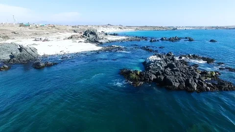 Aerial view of Punta De Choros in Chile Stock Footage 123024967