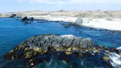 Aerial view of Punta De Choros in Chile Stock Footage 123024987