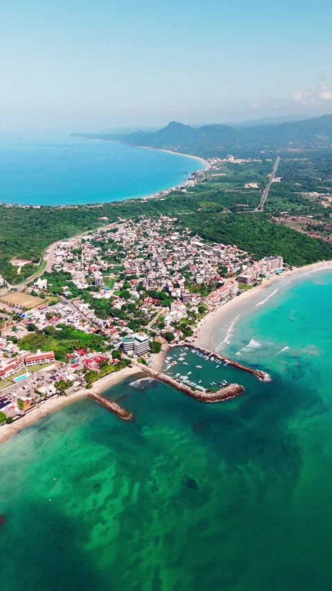 Aerial View of Punta Mita Beach, Nayarit. Mexico Stock Footage 295798587