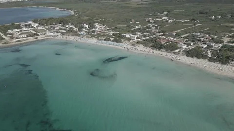 Aerial view of Punta Prosciutto beach, Salento, Puglia, Italy Stock Footage 245799553