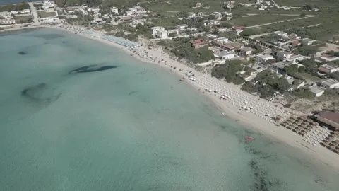Aerial view of Punta Prosciutto beach, Salento, Puglia, Italy Stock Footage 245801160