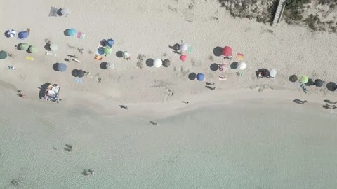 Aerial view of Punta Prosciutto beach, Salento, Puglia, Italy Video stock 245834126