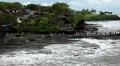 Aerial view to Pura Tanah Lot Hindu Temple, Bali Island, Indonesia Archipelago HD Footage