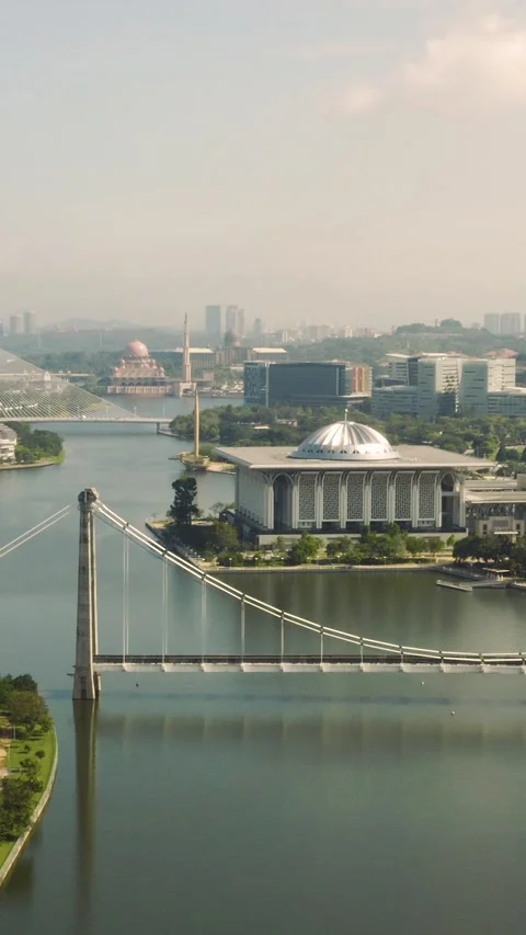 Aerial view of Putrajaya Stock Footage 232190357