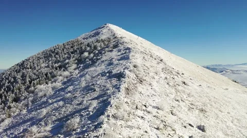 Aerial view of pyramid shape of Rtanj mountain Stock Footage 263587034