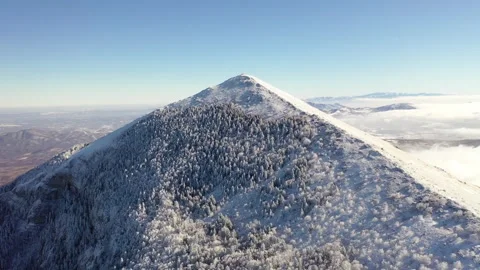 Aerial view of pyramid shape of Rtanj mountain peak Siljak Video stock 263587046