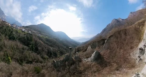 Aerial view of Pyramids of Zone in Italy Stock Footage 342018000