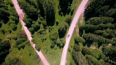 Aerial view of quadricycle riding between Velebit national park, Croatia. Stock Footage 148998793