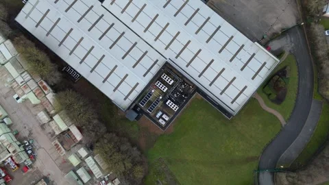 Aerial View of Quantum Computing AI Cloud Data Centre Northampton Stock Footage 337440053