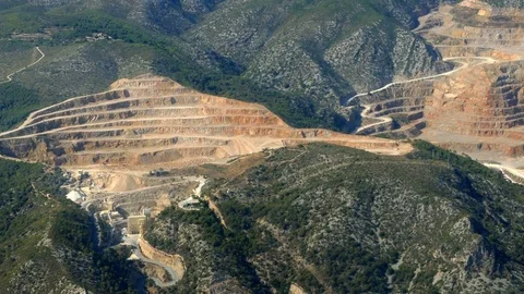 Aerial view of a quarry. Stock Footage 72337274