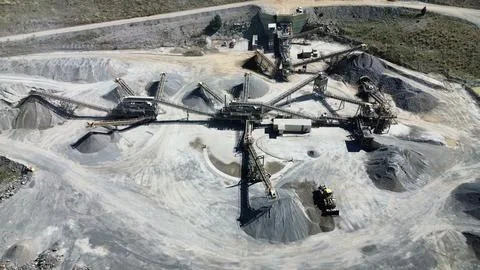 Aerial View of Quarry Processing Plant Stock Photos