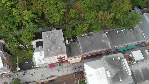 Aerial view Quartier Petit Champlain Stock Footage 142891370