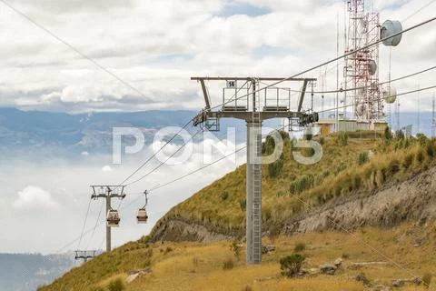 Aerial View of Quito from Cableway Stock Photos